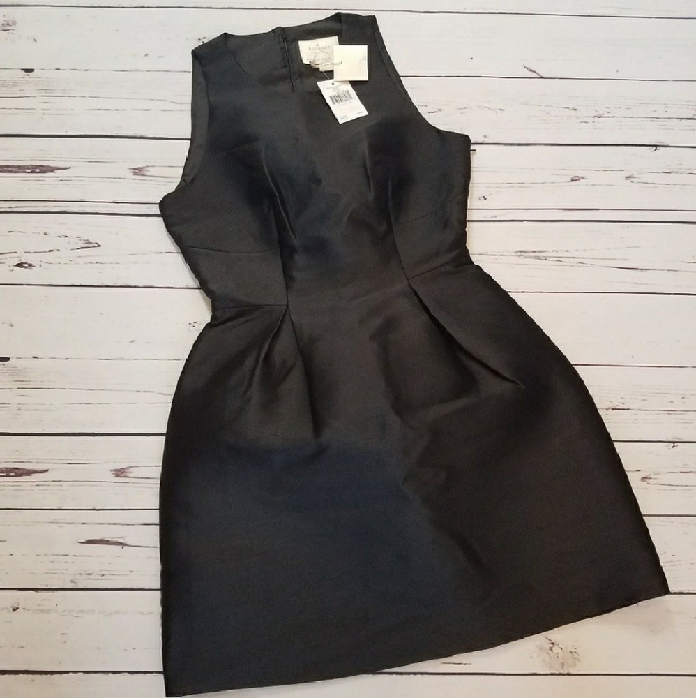 NWT Kate Spade Black Embellished Bow Back Dress - Picture 3 of 5
